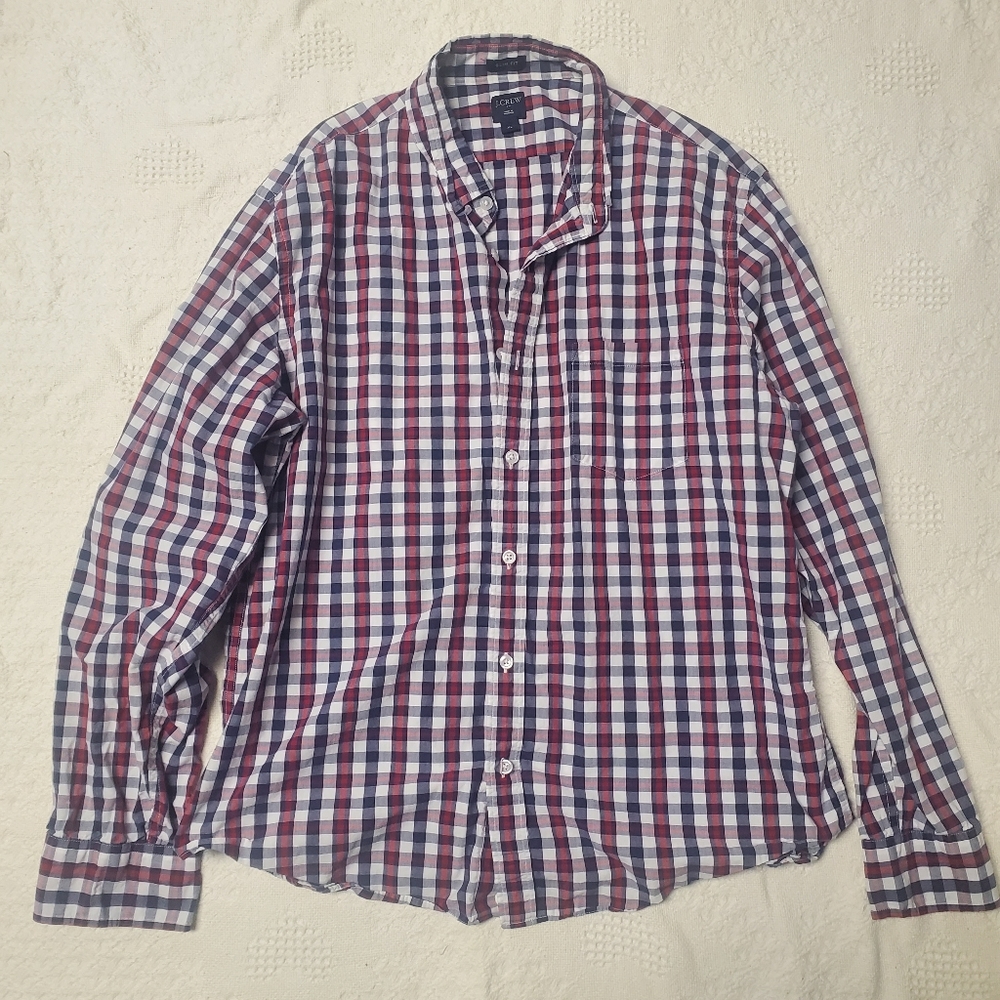 J. Crew Slim Fit Men's Plaid Casual Button Down